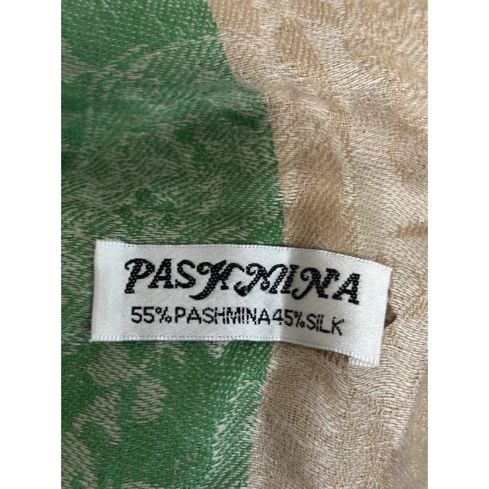 Colorful Plaid Pashmina Shawl Scarf Wrap‎ Fringe Y2K Vibe Brown Pink Green Silk